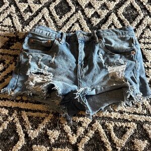 Madden Girl Blue Distressed Jean Shorts